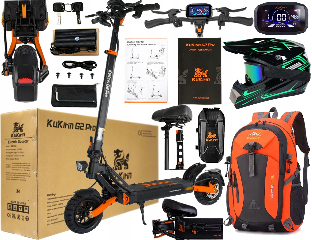 KuKirin G2 Pro Składany Pojazd elektryczny 1000W 48V 15.6AH 45KM/H 58KM Pl
