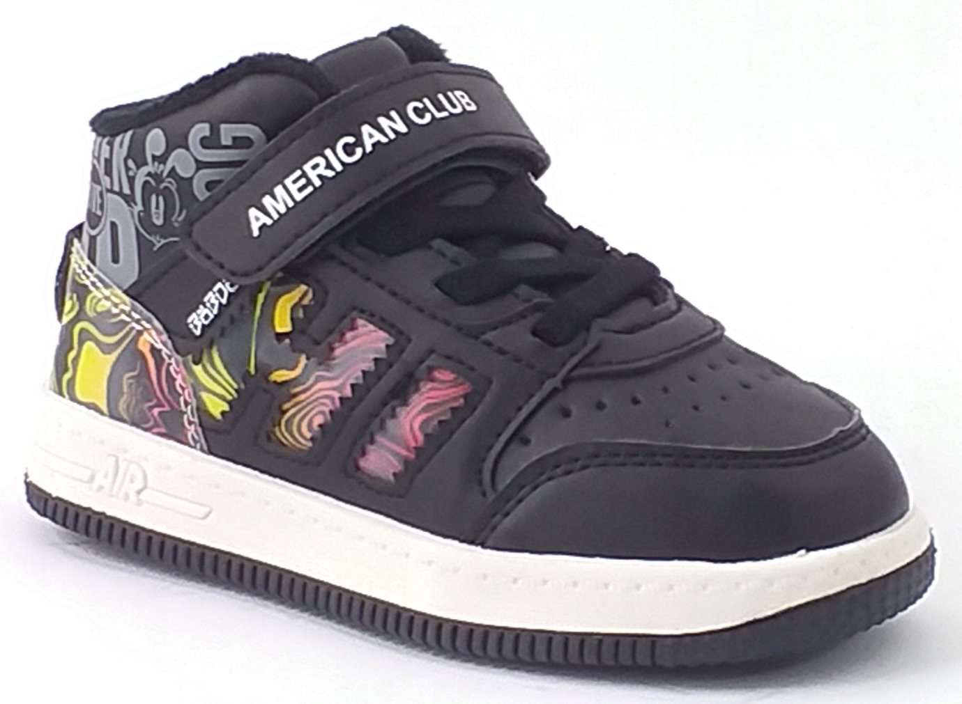 AMERICAN CLUB BD25 OCIEPLANE OBUWIE ZIMOWE TRAPERY CIEPŁE NA RZEP CZARNE 25