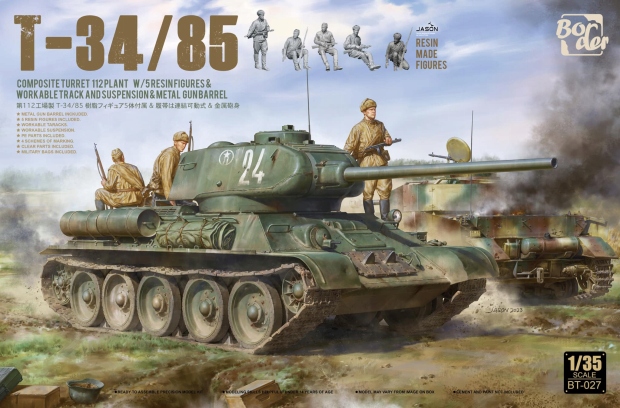 T-34/85 Composite Turret 112 Plant with 5 Resin Figures 1:35 Border Model