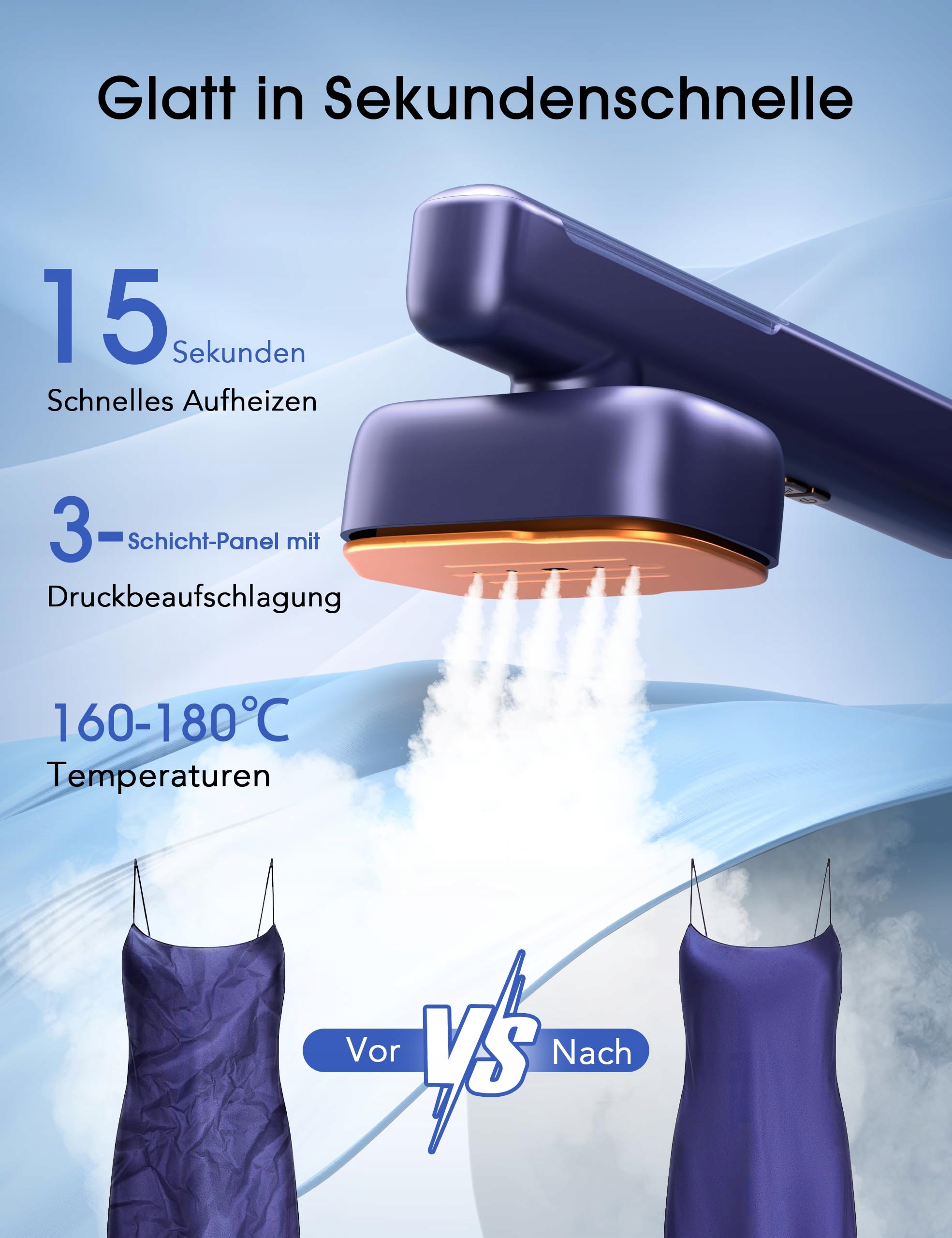 SUNDU Przenośny Steamer 2w1 z LED Wyświetlaczem — miniatura 3