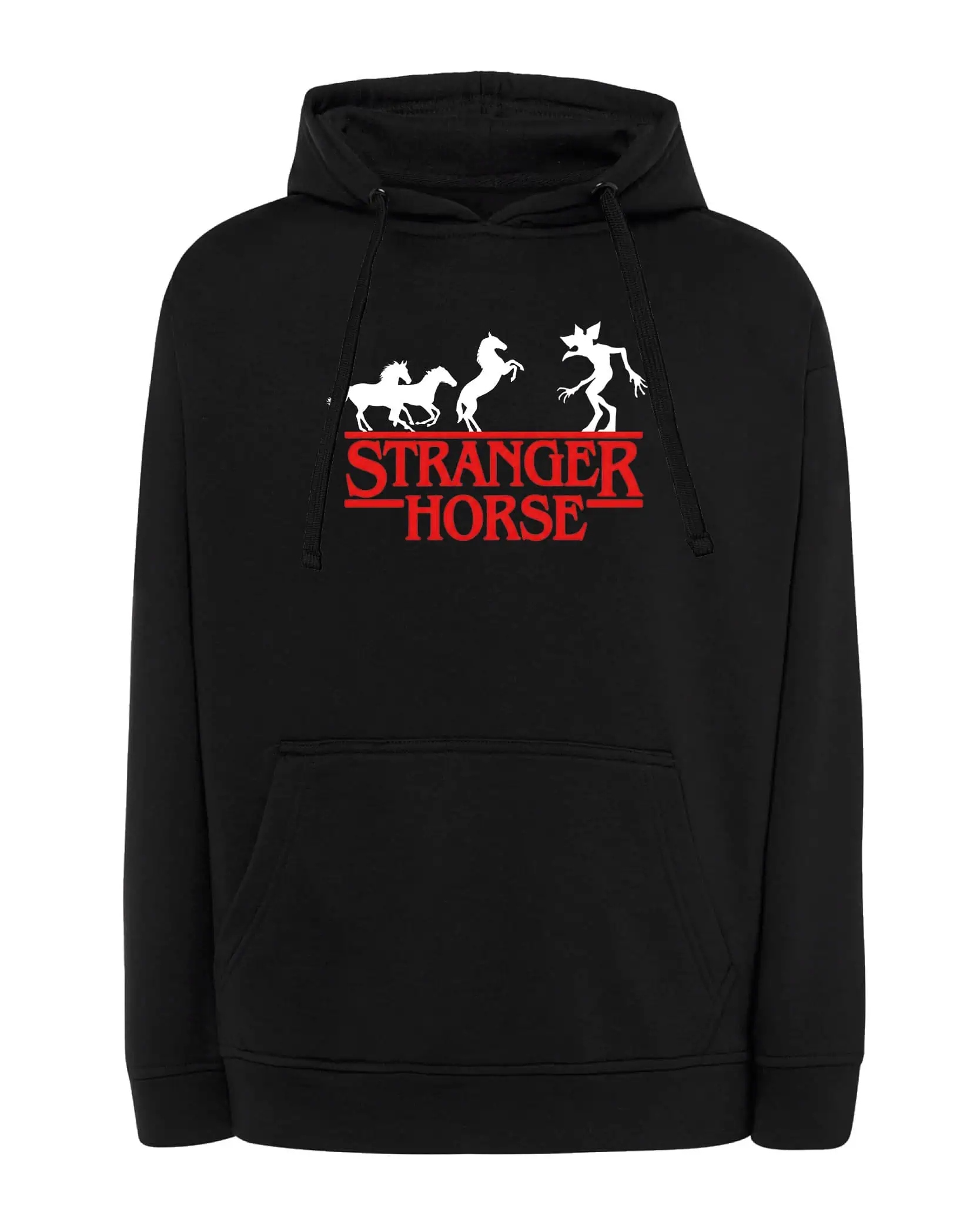 Mikina s kapucí Stranger Things Parodie Koně Černá M