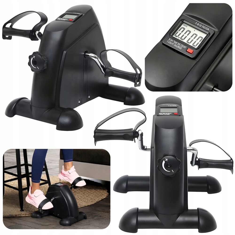 Mini tréninkové kolo Rotor Rehabilitační 2v1 LCD displej Černý