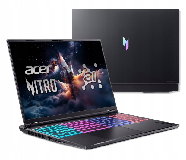 Acer Nitro 16 AI AN16-61 16" 180Hz Ryzen AI 9 365 16GB RAM 1TB Dysk SSD RTX5070 DLSS4 Czarny Funkcje AI