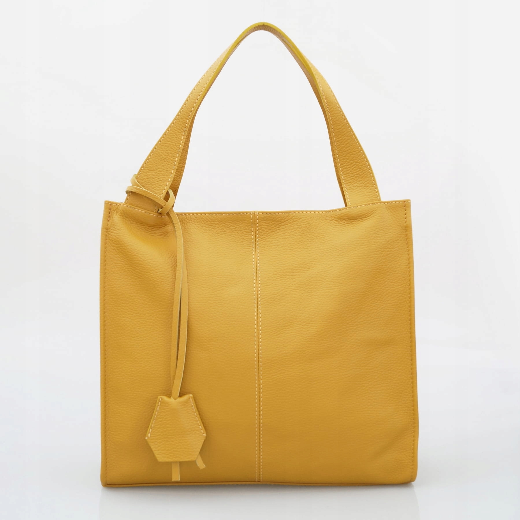 VERA PELLE torebka damska skórzana shopper klasyczna na ramię TAUPE Materiał dominujący skóra naturalna