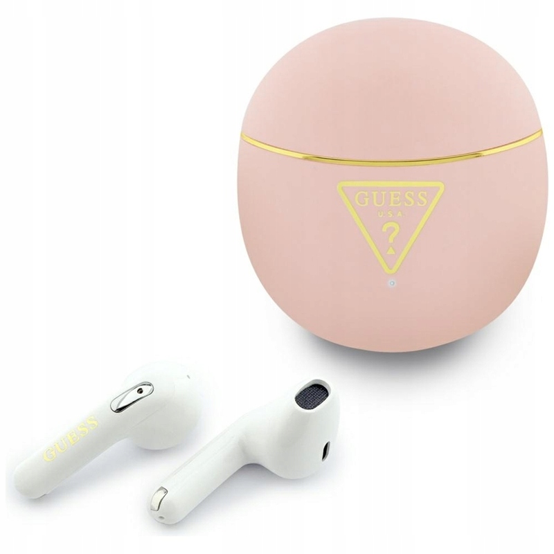 Guess Gold Line Triangle – Bluetooth sluchátka Tws pouzdro (růžové)
