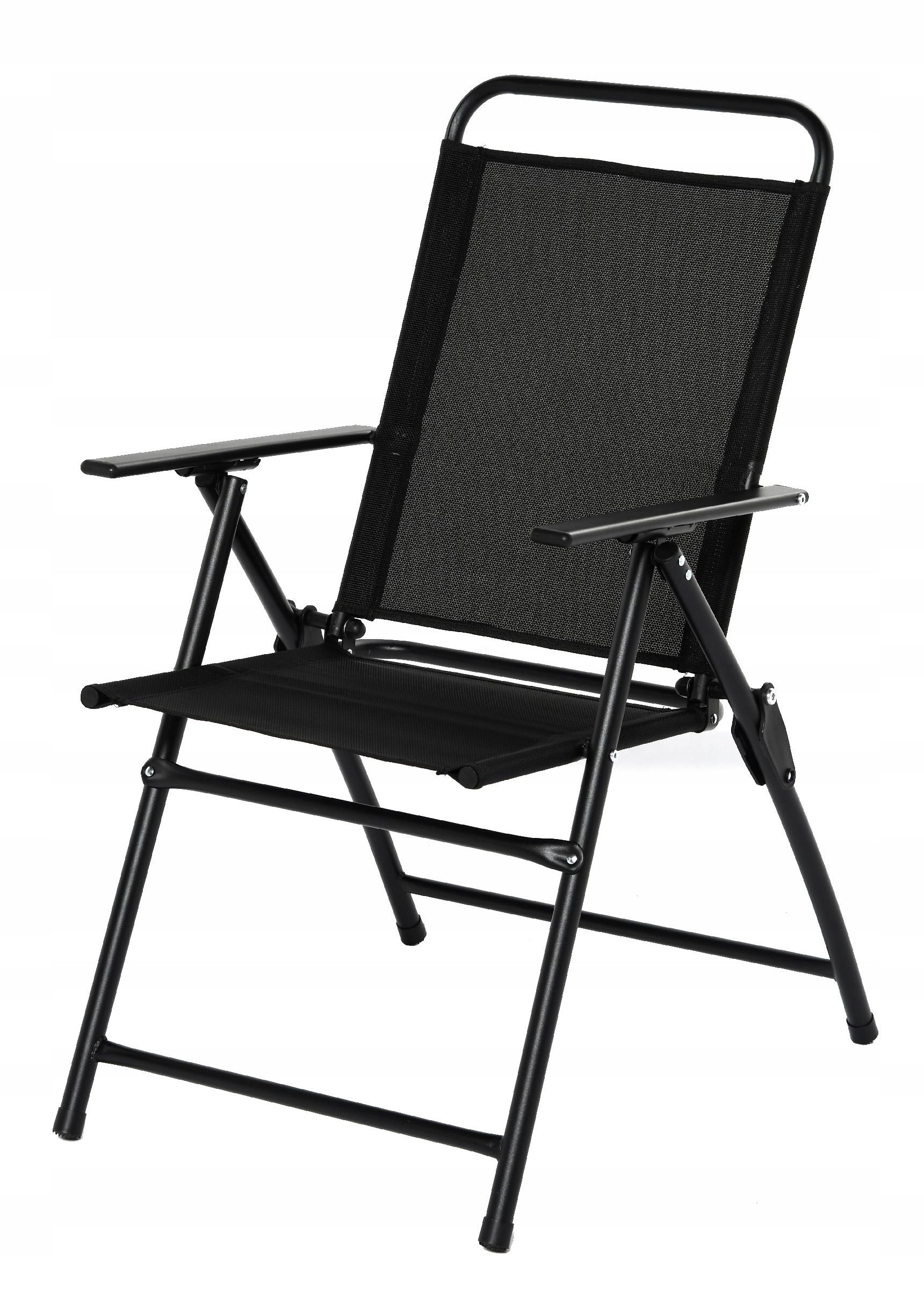 Krzesło ogrodowe balkonowe składane czarne Kolor czarny