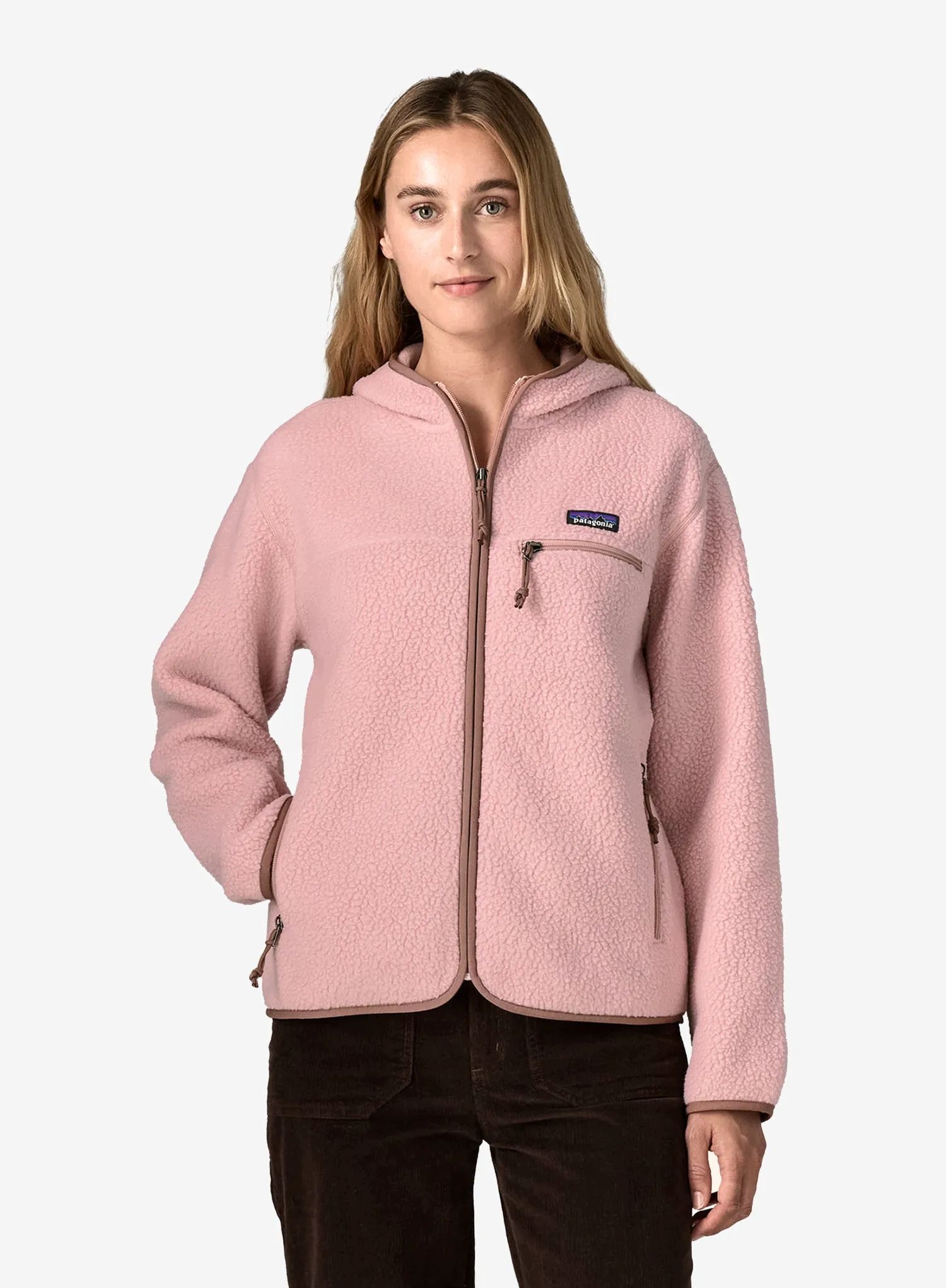 Polar damski Patagonia Retro Pile Hoody fuzzy mauve S