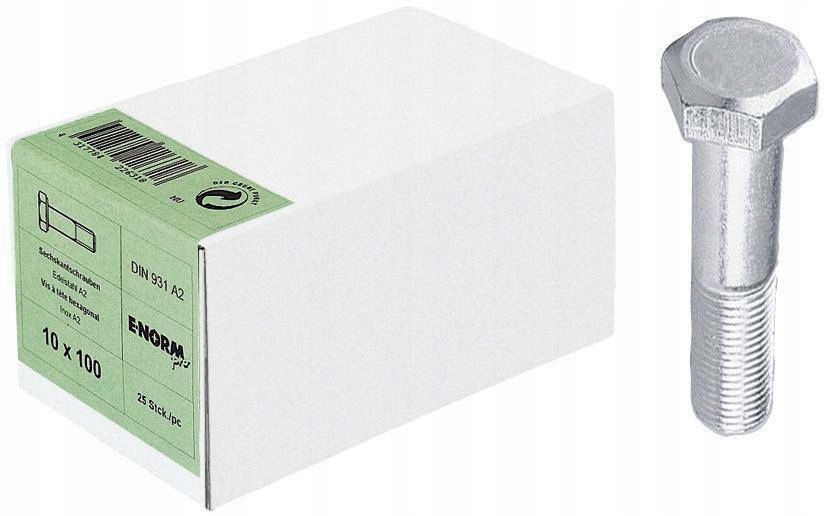 Din 931, nerezová ocel A2 M6x100, maloobchodní balení, E-NORMpro