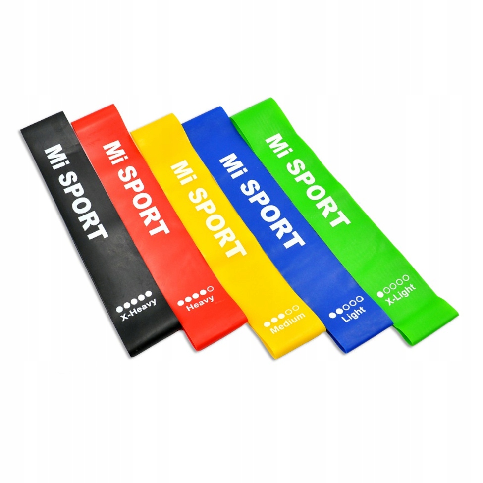 ZESTAW GUM OPOROWYCH DO TRENINGU FITNESS SPORT WYSOKA JAKOŚĆ 4-18 KG 5 SZT.