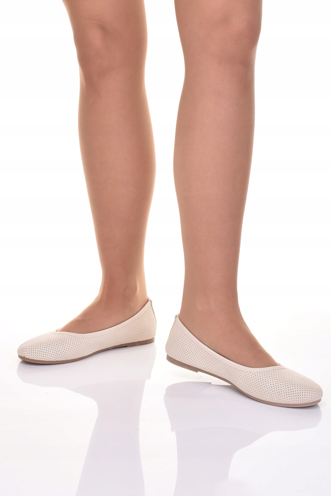 PRZEWIEWNE DAMSKIE BALERINY SKÓRZANE WYGODNE MIĘKKIE BALETKI Rozmiar 38