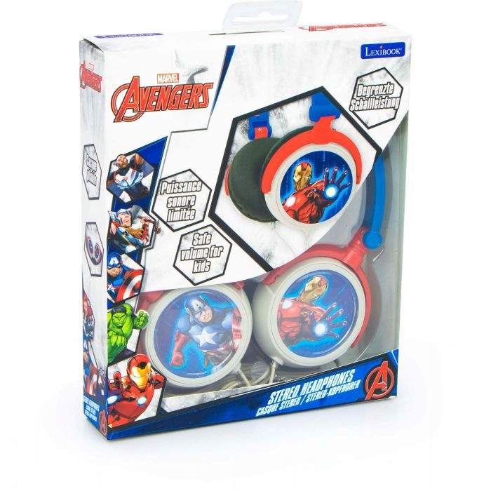Skládací drátová sluchátka Avengers stereo s bezpečným hlasitostí pro uživatele