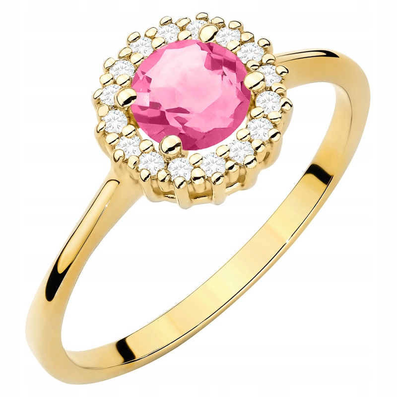 Zlatý Prstýnek pr. 585 14k s brilianty a topazem 0,60ct