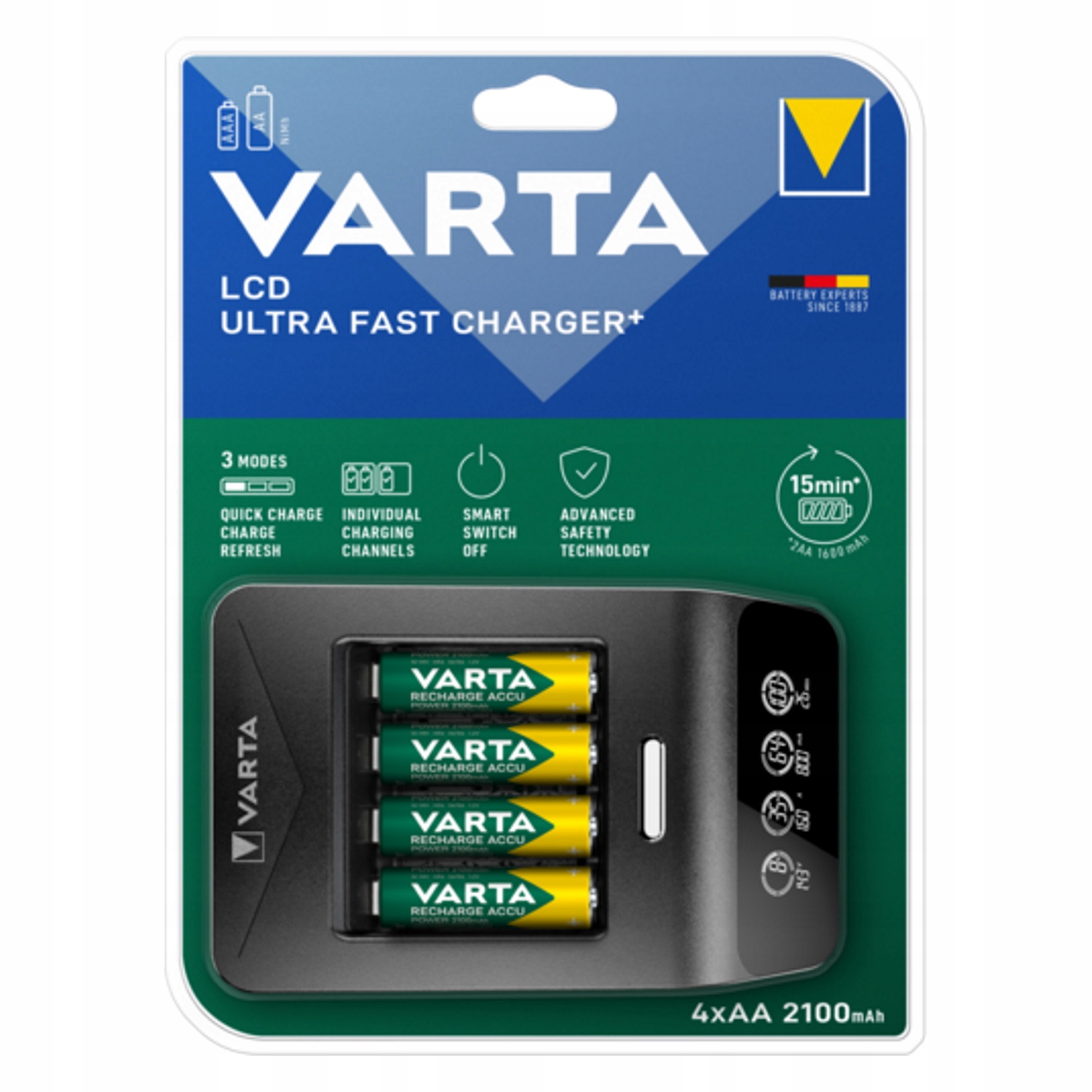 Varta LCD Ultra Fast nabíječka baterií Aa/aaa