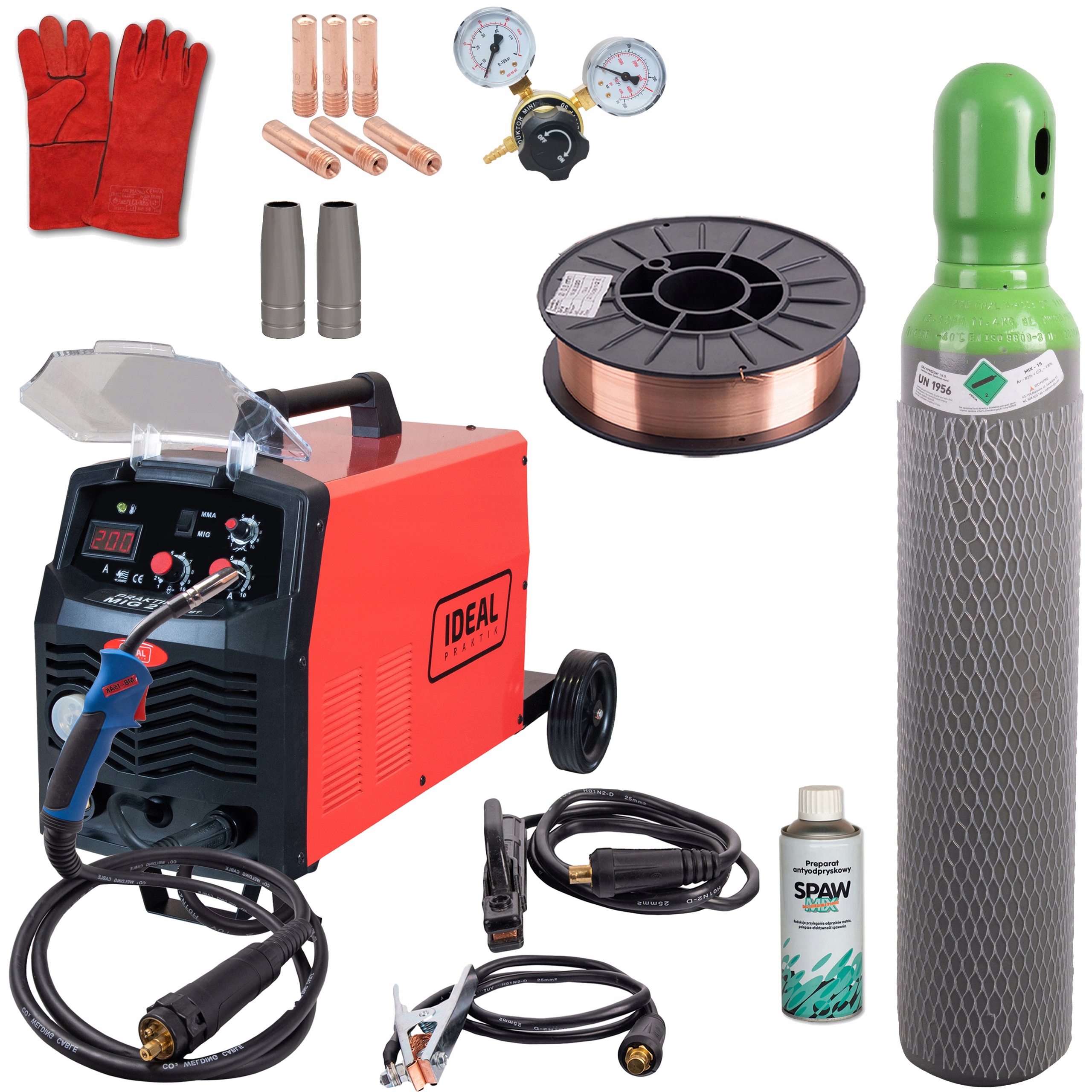 Зварювальний апарат migomat напівавтоматичний MIG MAG MMA 200A IDEAL