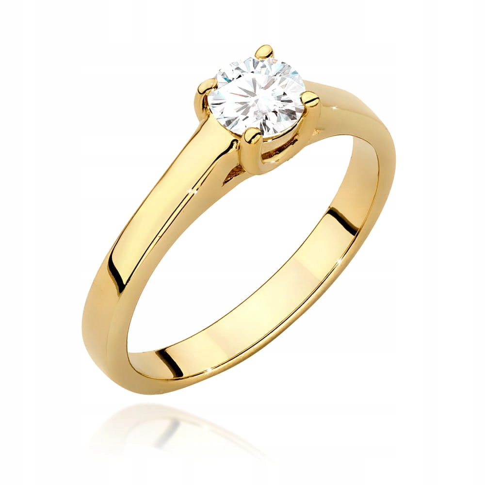 Zlatý prstýnek 585 s laboratorním diamantem 0.50 ct, zásnubní, stylový