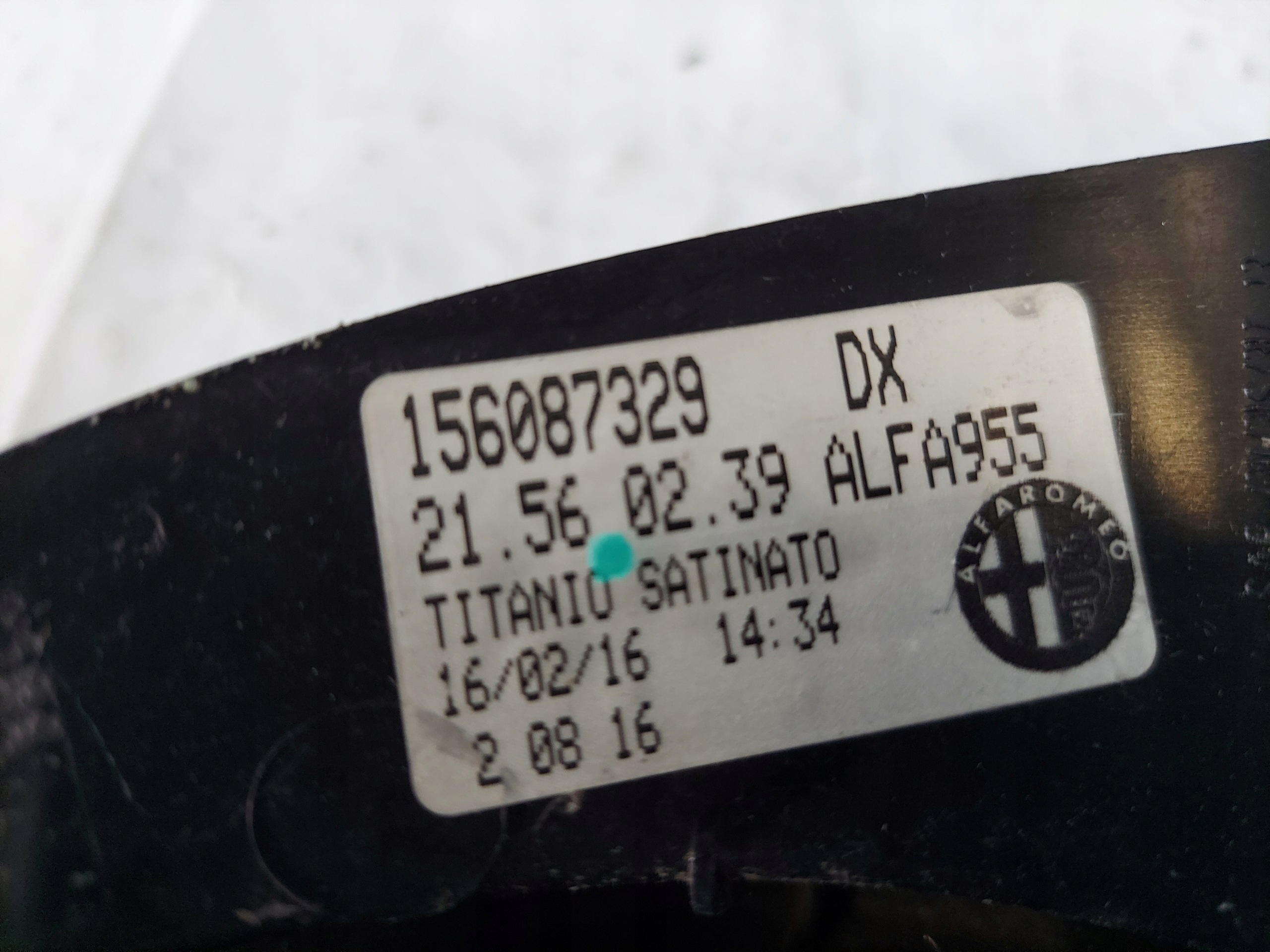 light ALFA MITO 156087329 right rear part