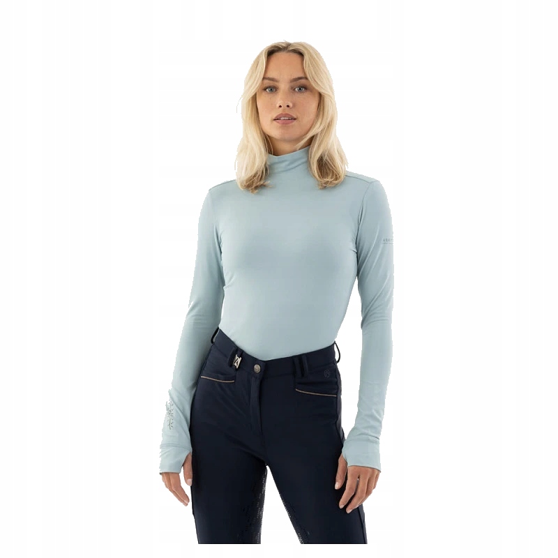 Dámské jezdecké tričko Anky Mockneck golf, modré, velikost M