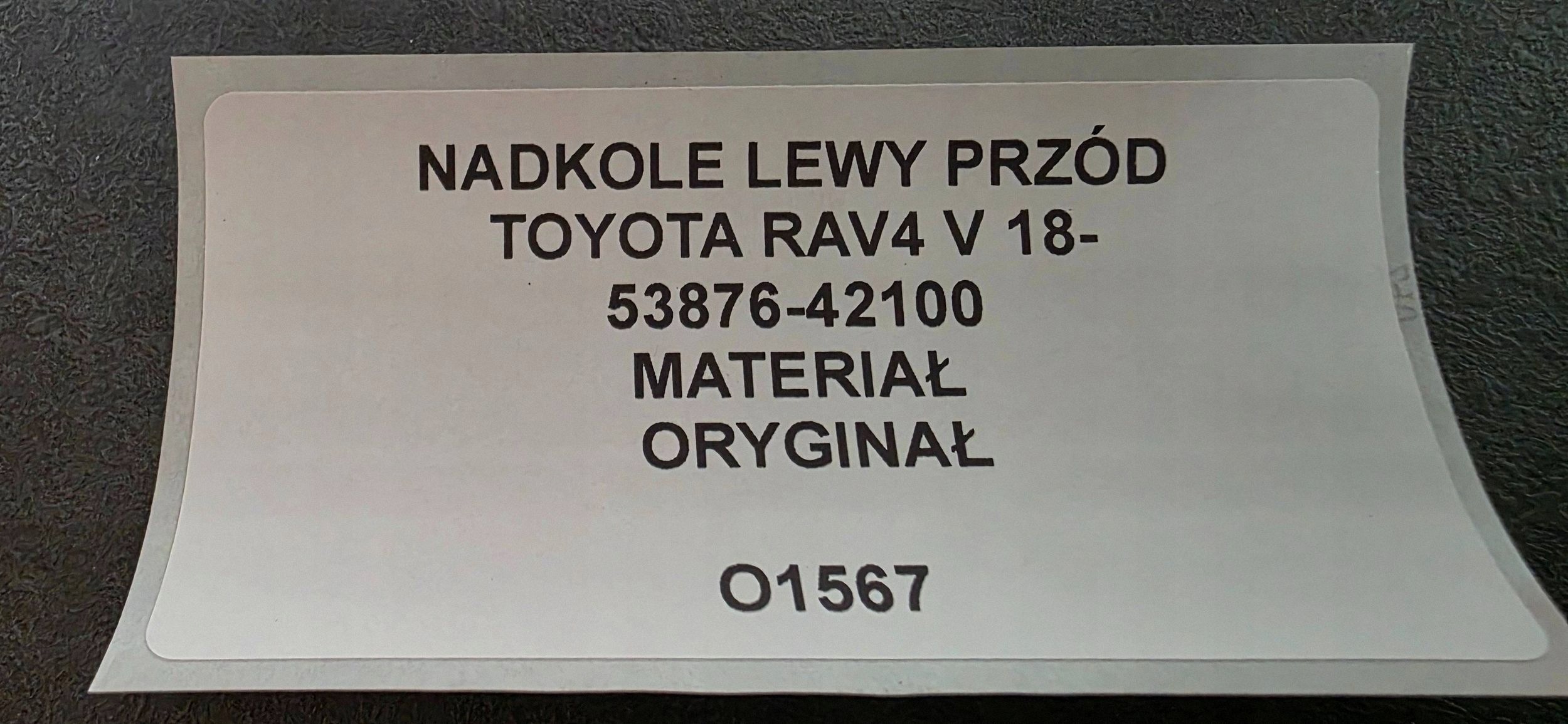 mudguard left front TOYOTA RAV4 V 18- original 53876-42100
