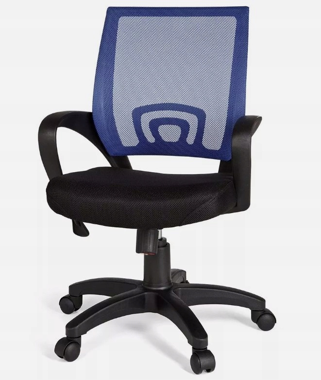 Kancelárska Stolička Amstyle S Otočnými Kolieskami, Nastaviteľná, Čierno Modrá