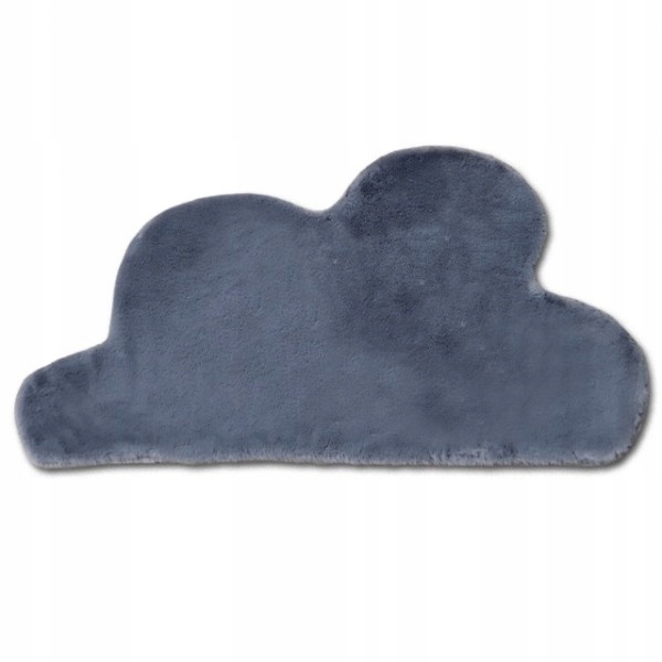 Plyšový tmavě šedý koberec s rabbitem, králičí kožíšek a obláček 60x100 cm