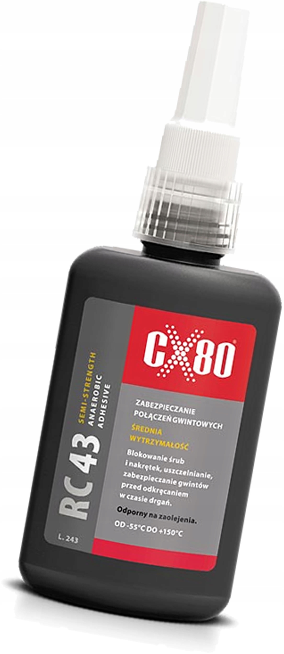 RC43 Niebieski Klej do gwintów L243 Średniowytrzymały 250ml