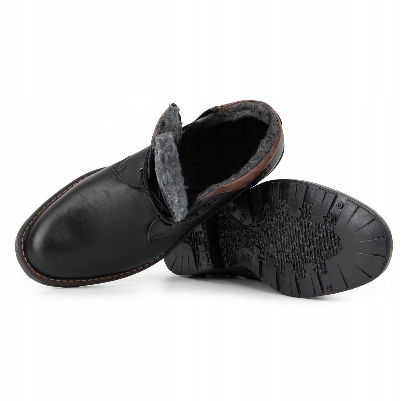 Buty męskie trzewiki skóra ocieplane C16 czarny 43 Płeć mężczyzna