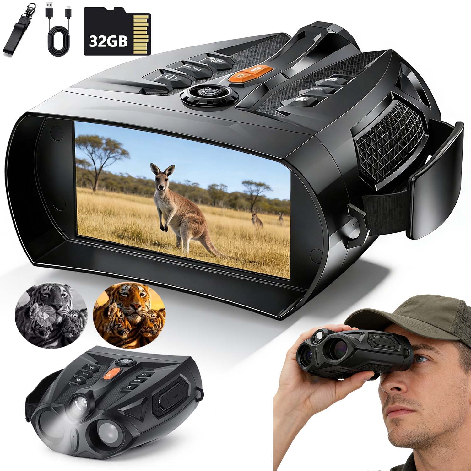 Noční Vidění Infračervený Dalekohled Pro Noční Vidění Den A Noc 4" 800 M Zoom X10 Hr