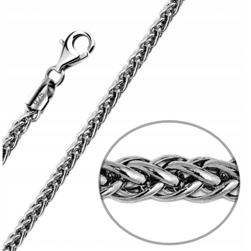 Łańcuszek łańcuch męski naszyjnik spiga albenian 3mm masywny, srebro 925 60