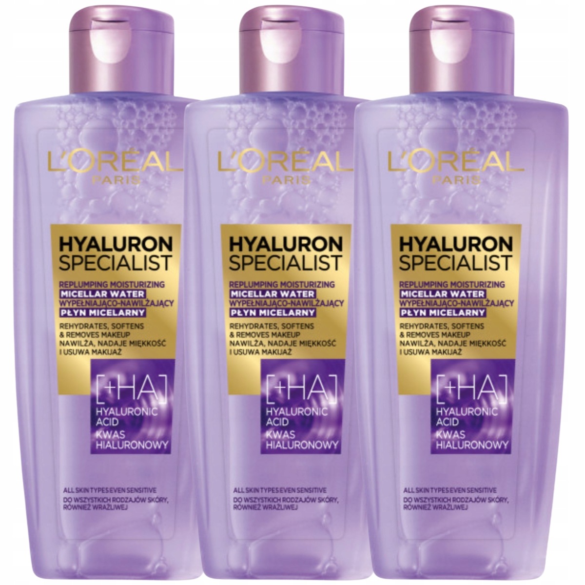 L'Oréal Paris Hyaluron Specialist hydratační micelární voda 3x200 ml