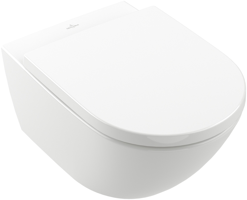 Miska Wc Wisząca 56X37 CM Bezrantowa Z Deską Wolnoopadającą Biała Villeroy