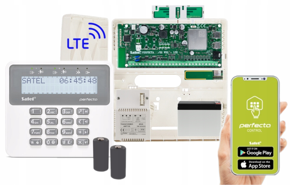 Zestaw Alarmowy Satel Perfecta 32 Lte Set Wrl Push Sms Aplikacja Panel LCD