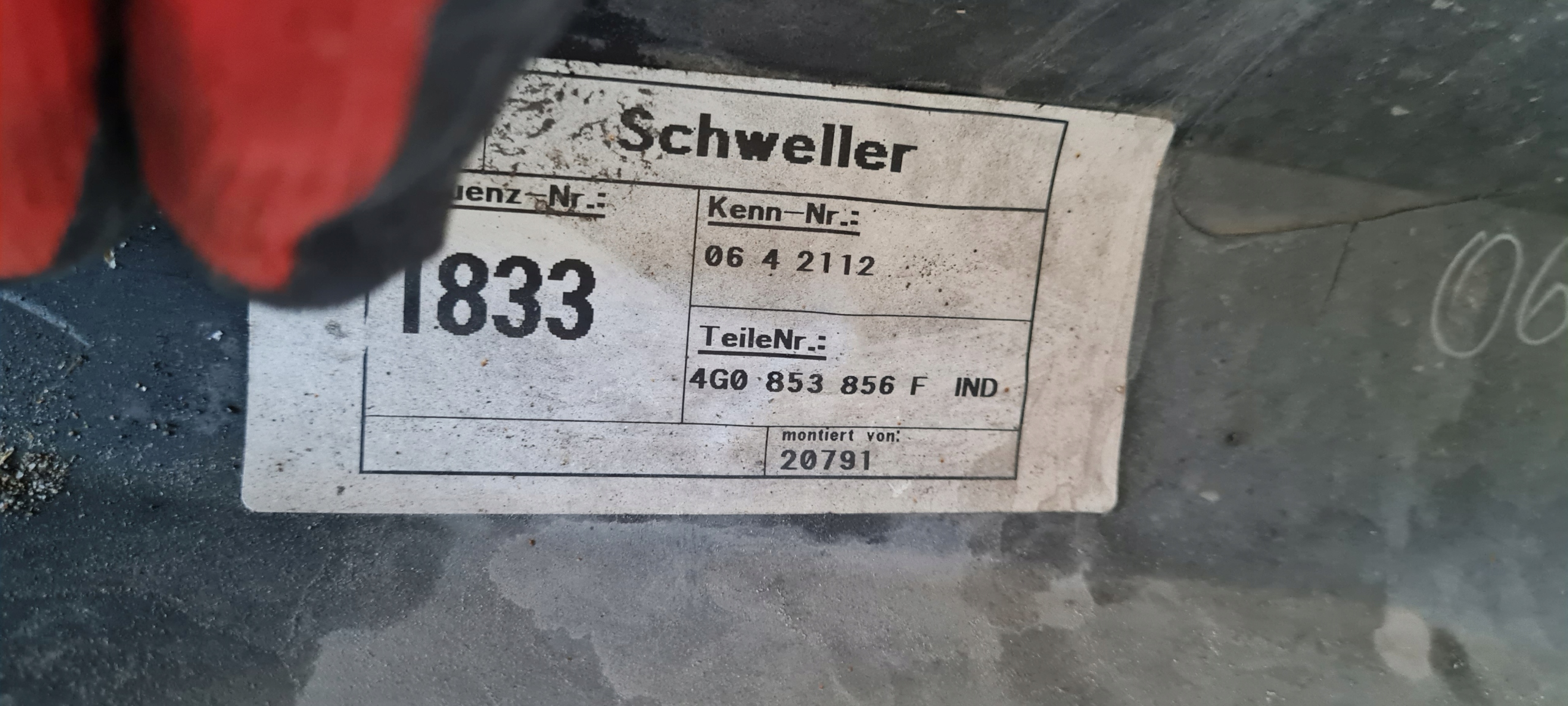 S6 C7 A6 4G moulding cap threshold SLINE right front PANTHERSCHWARZ