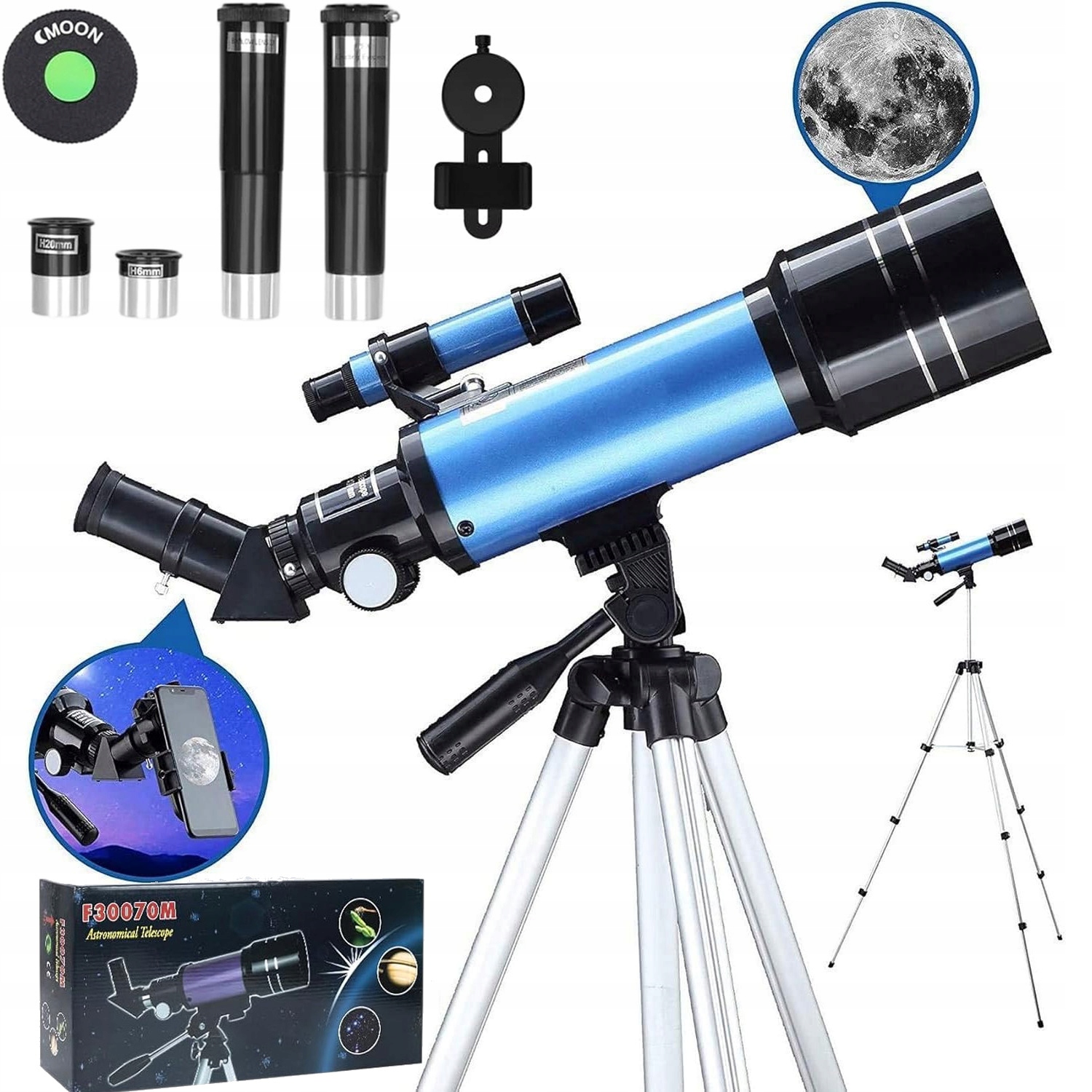 Profesionální Astronomický Teleskop Pro Děti Hd Stargazing Sada 150X