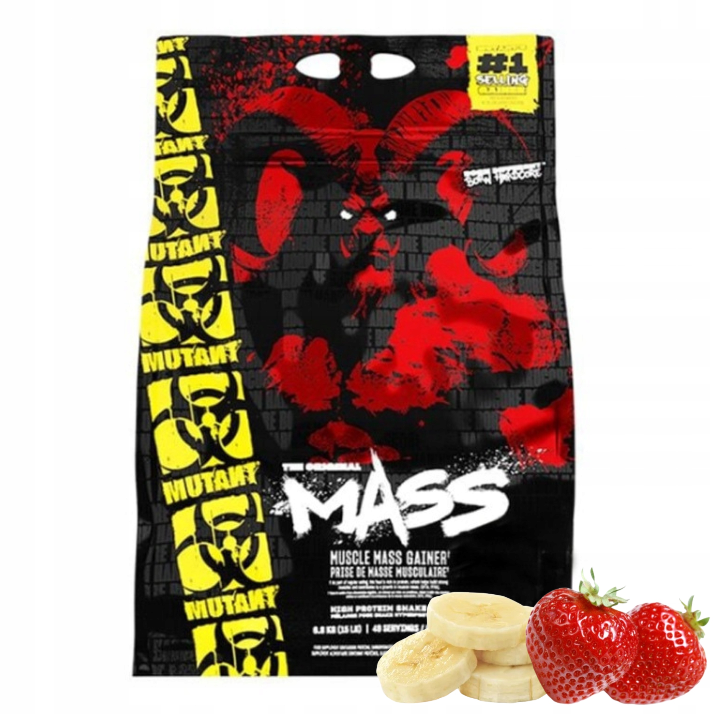 Pvl Mutant Mass 6800g Gainer Bílkoviny Jahoda Jahoda Banán 6,8 kg