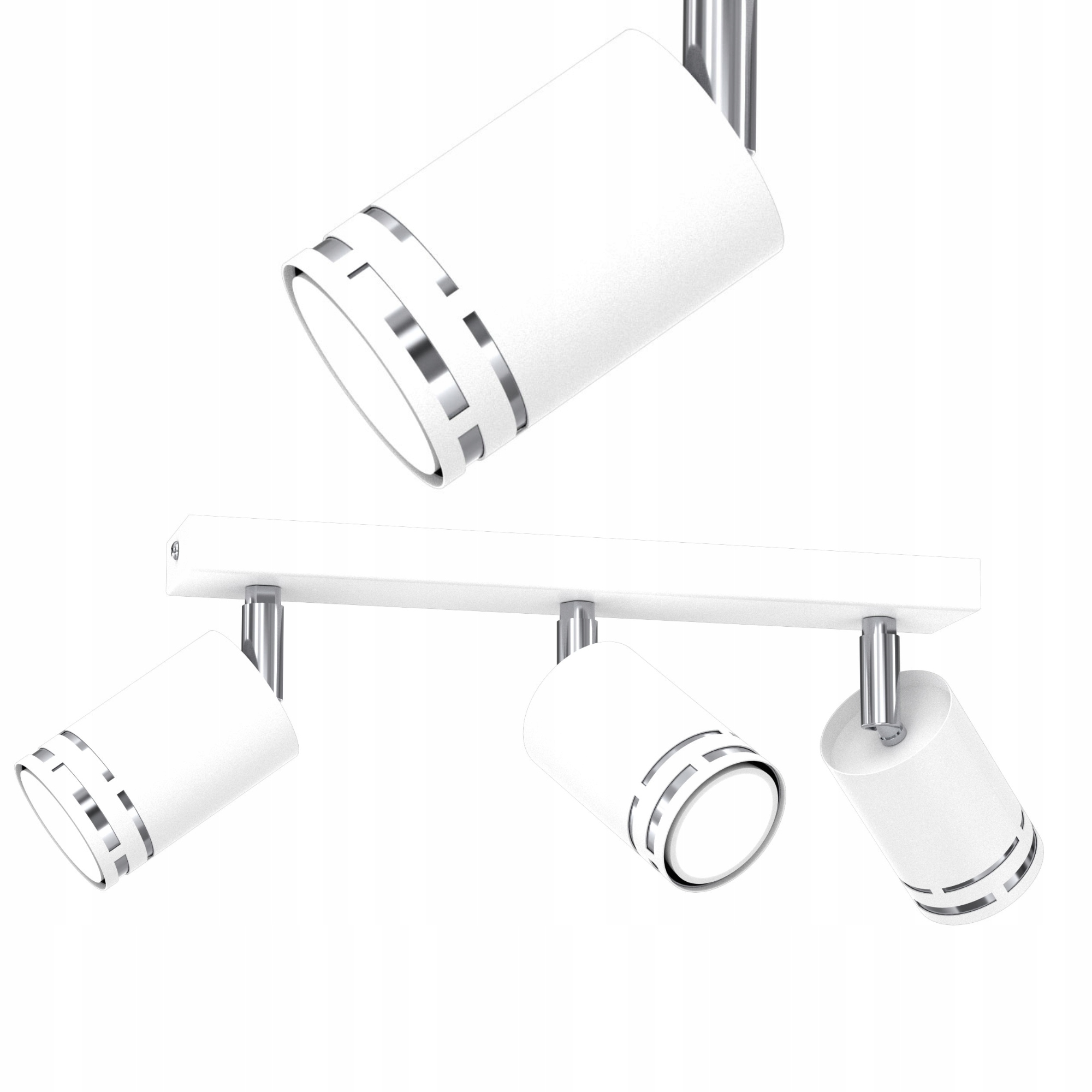 Stropní Svítidlo Stropní Bílý Chrom Pohyblivý Led GU10 Polská Lampa Spot Reflektor