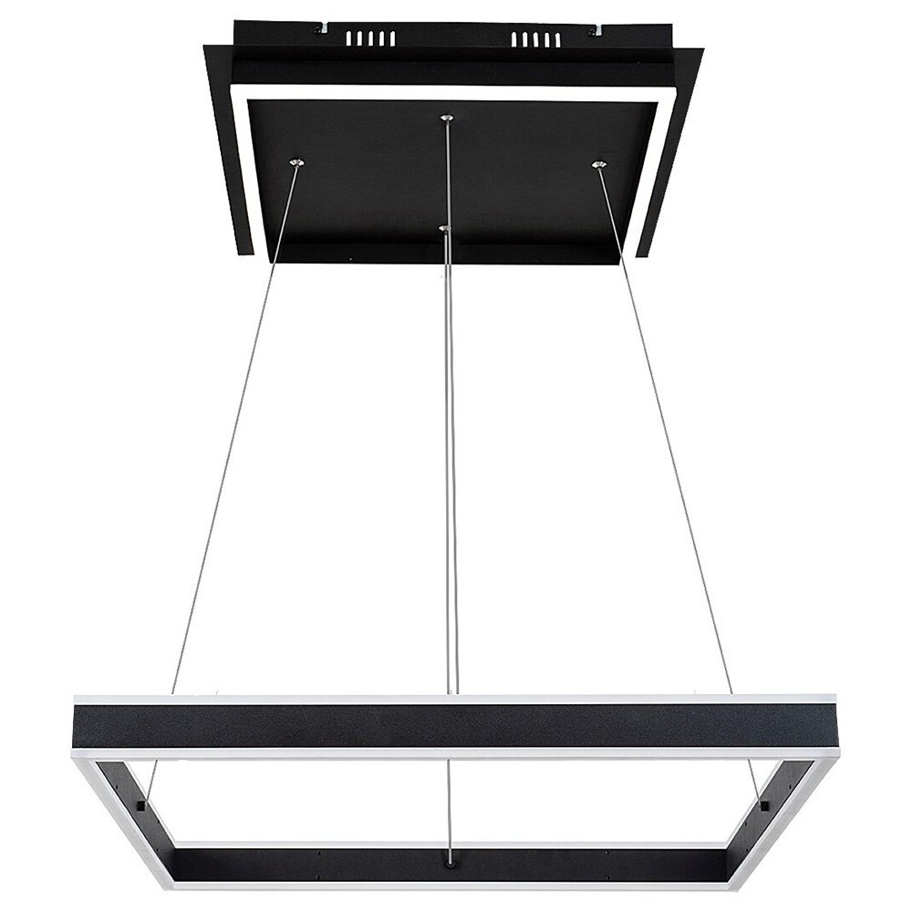 Moderná štvorcová čierna Led závesná lampa 60 W