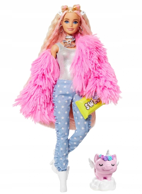 

Lalka Barbie Barbi jednorożec różowa kurtka Mattel