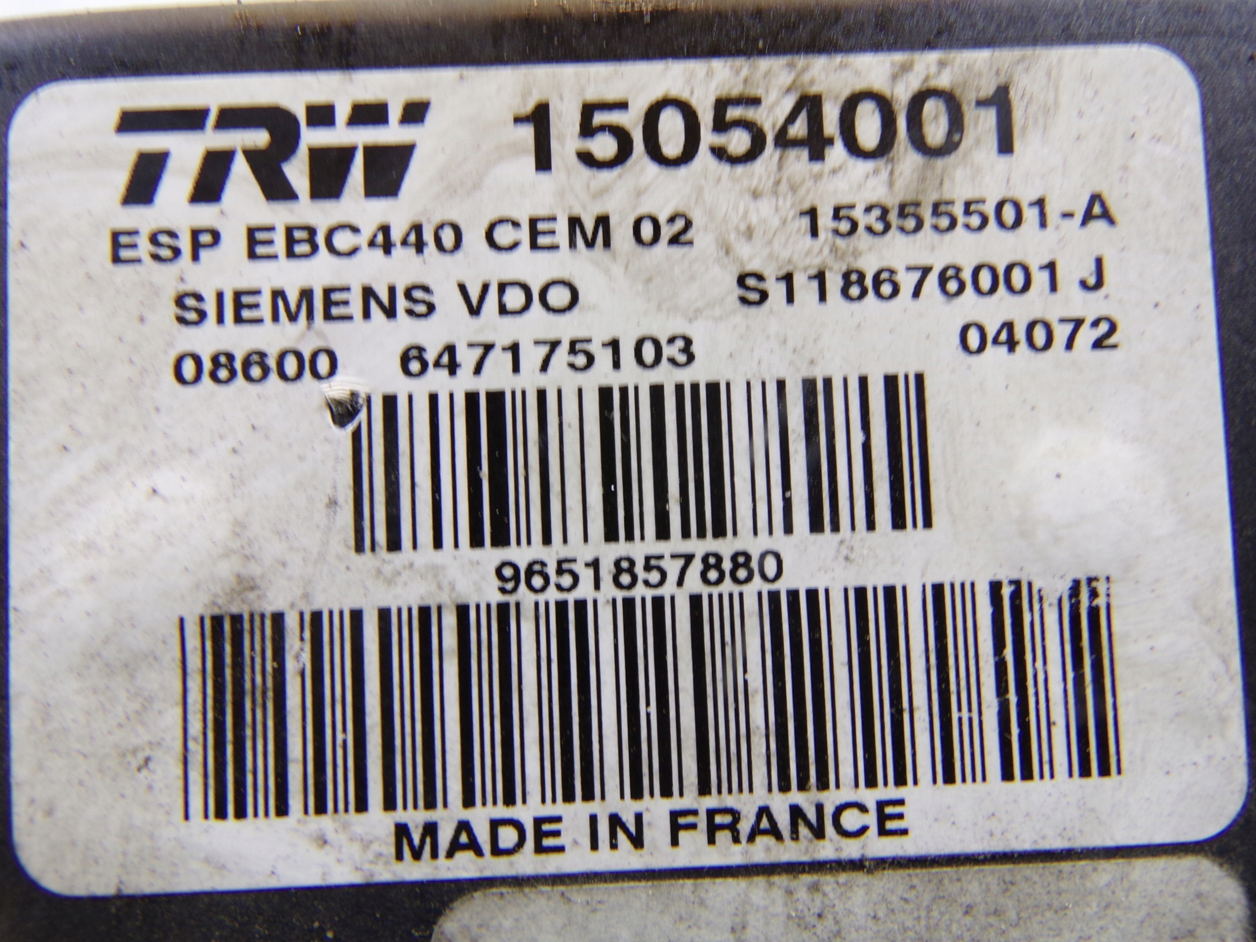 pompa ABS PEUGEOT S118676001J