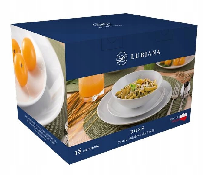 Obedový set pre 6 osôb Lubiana Boss 18el Biela
