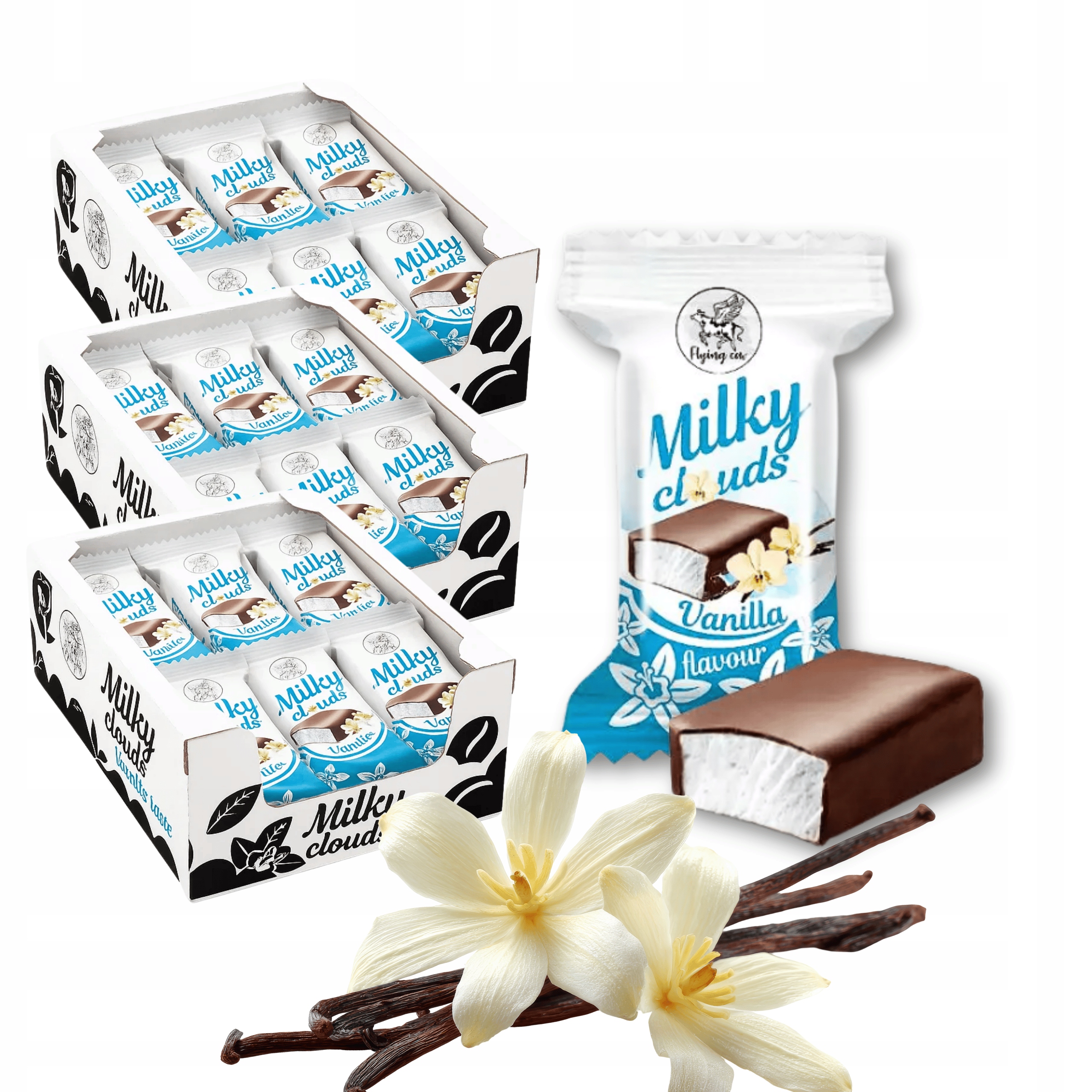 Levně Marshmallow Bonbóny Milky Clouds s vanilkovou příchutí, Milky obláček , 3x1kg
