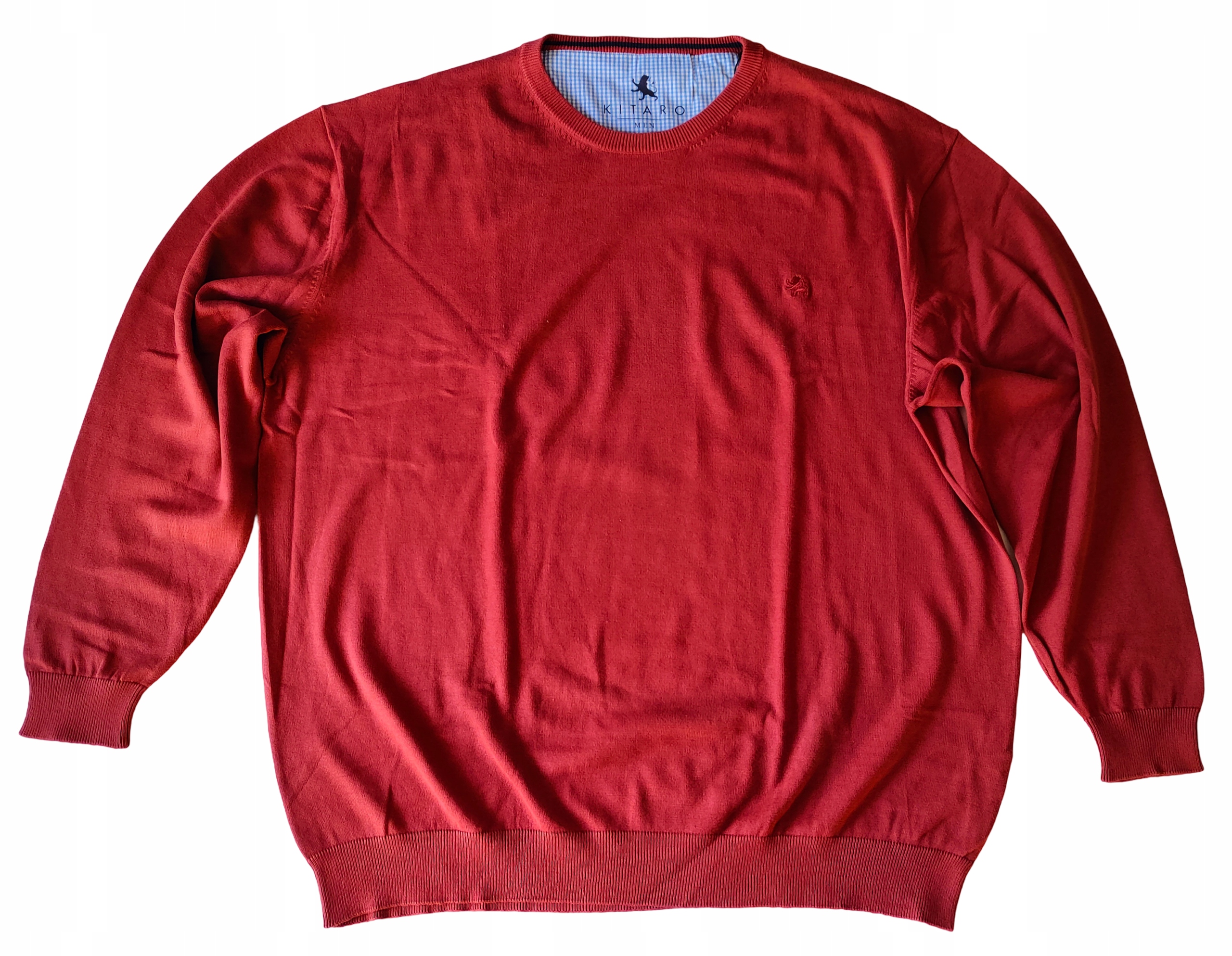 Kitaro Velké Velikosti Tenký Svetr Pullover O-neck Cihlový 5XL 144 cm