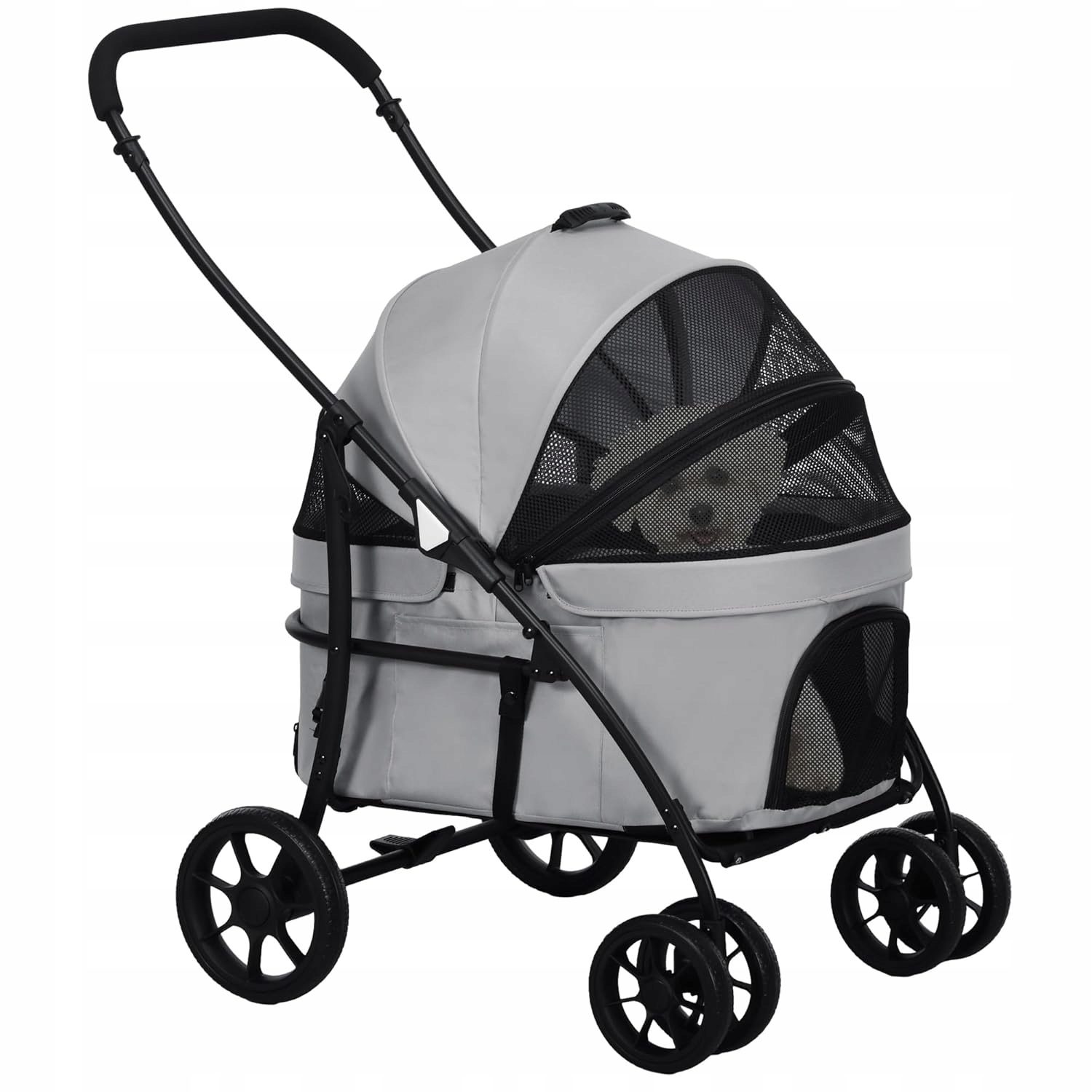 PawHut Kočárek pro psa do 10 kg šedý