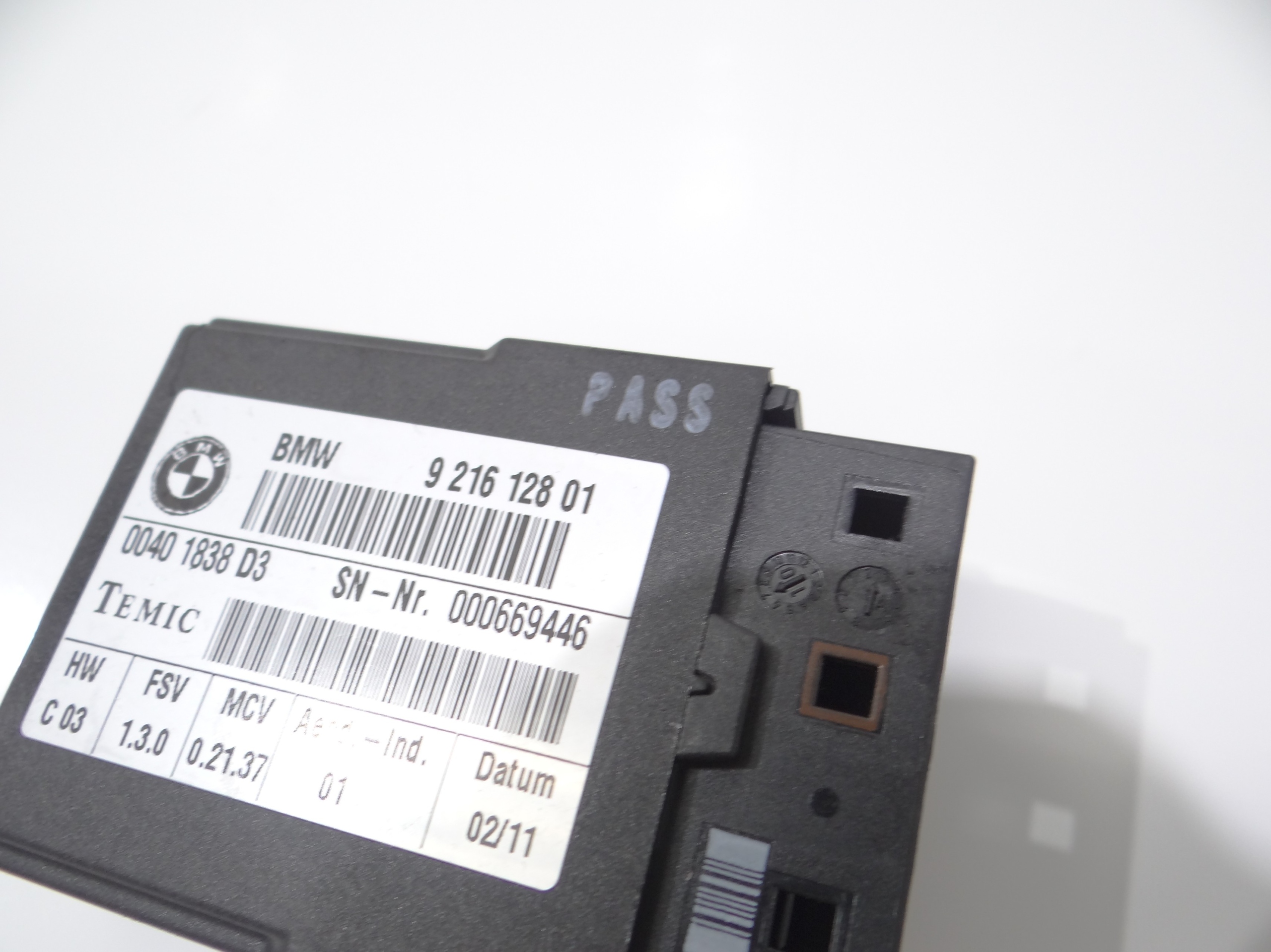 module control unit seat BMW E92 LCI OE 9216128