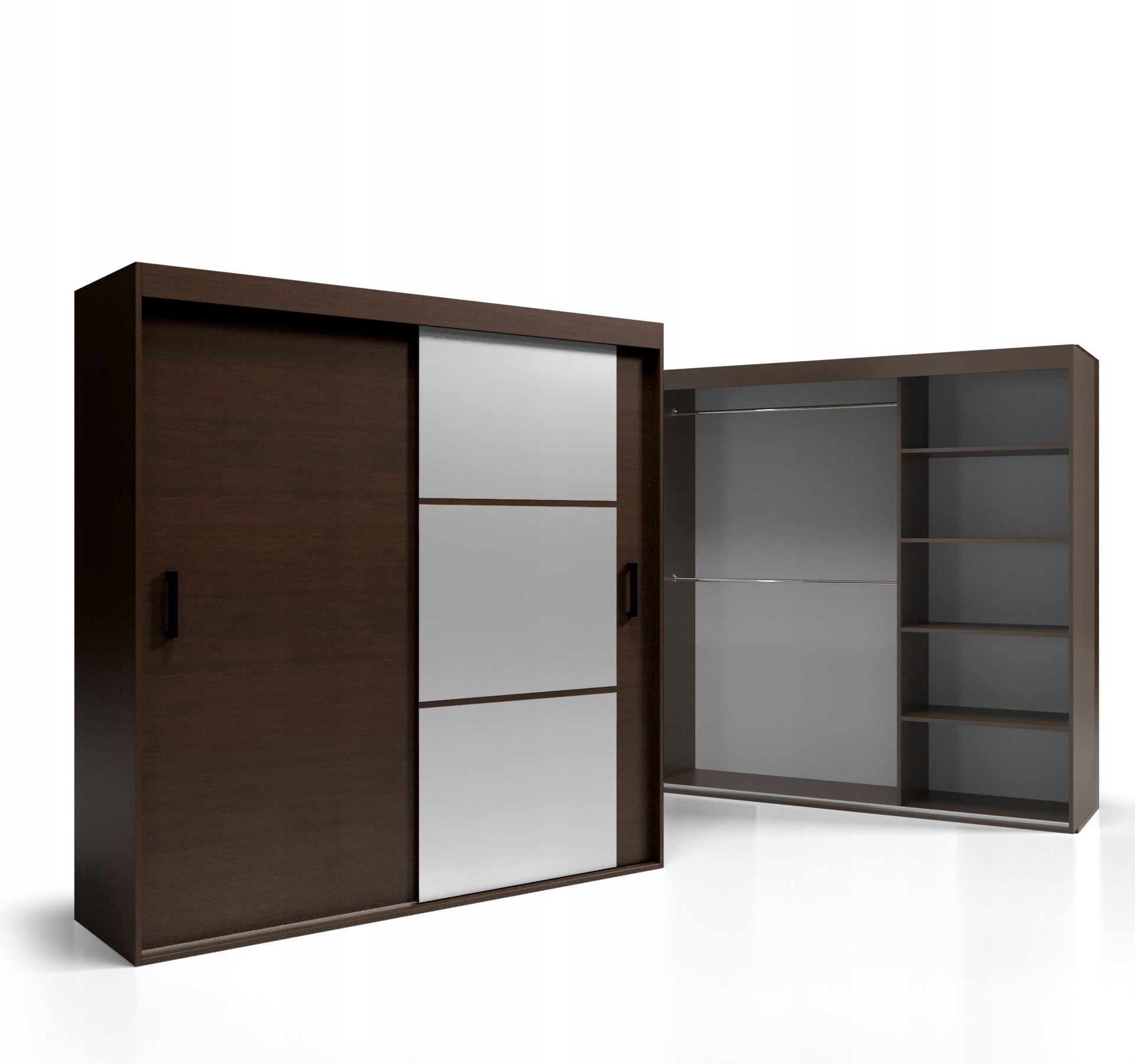 Skříň Posuvná 200 cm Deska 18 mm VSZ90 O-sofa 2-dvéřová Zrcadla 200x205
