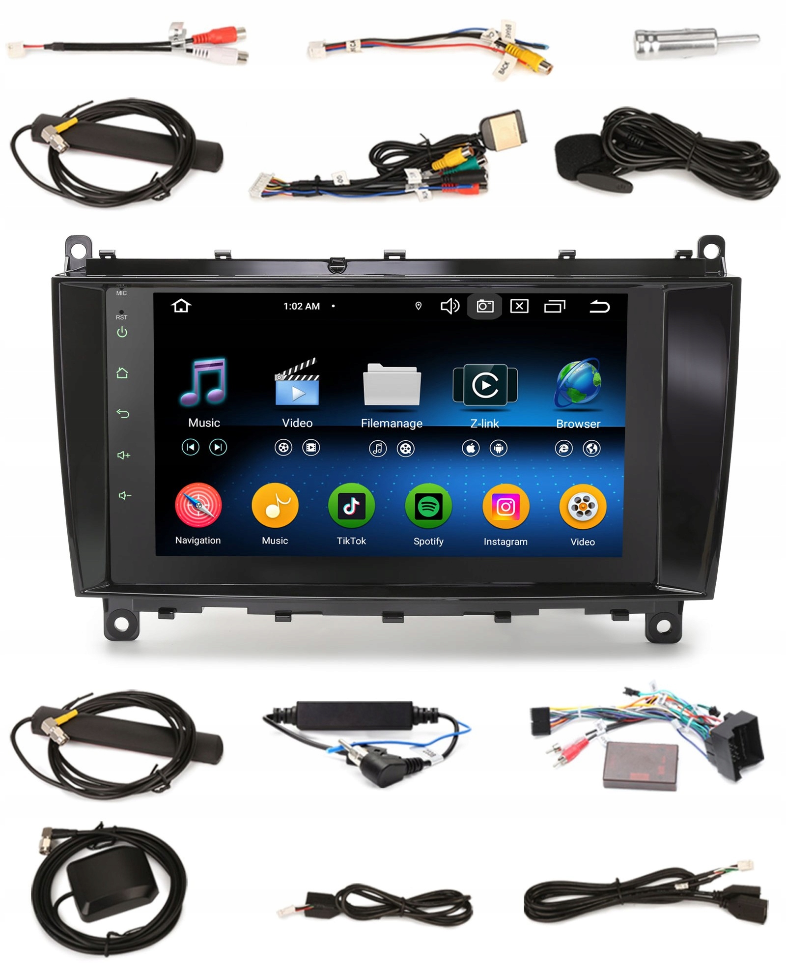Rádio 2DIN Navigace Android Mercedes CLC W203 G W463 4 Gb Dsp Carplay Lte