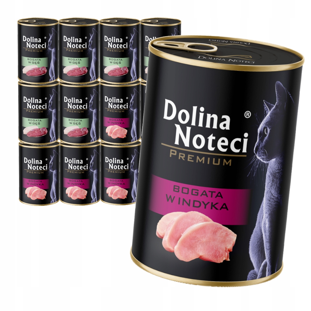 Levně Dolina Noteci Premium 12x400 g Mokré Krmivo Pro Kočky Bohaté na krůtu a husu