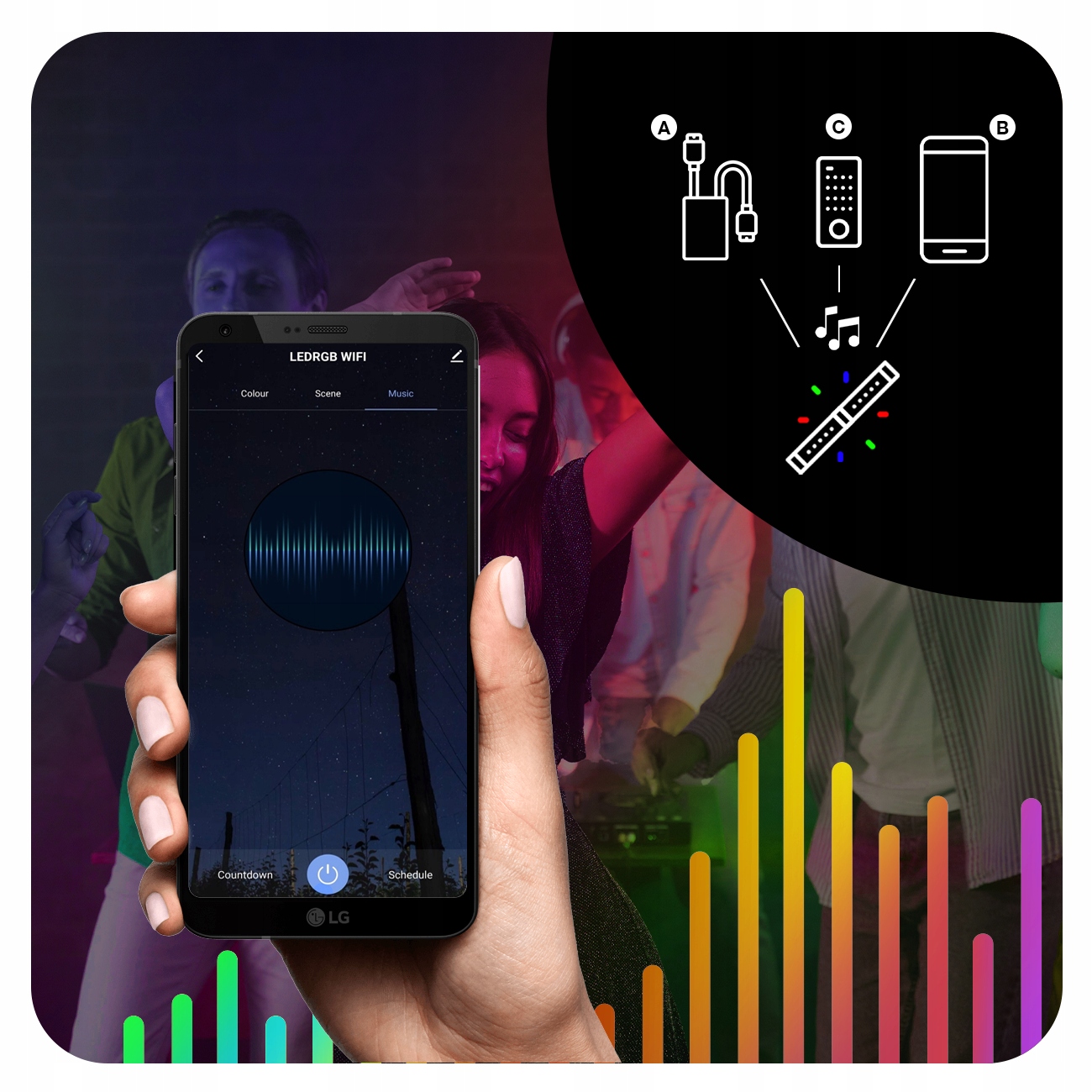 Taśma LED 7.5M RGB 5050 WiFi PILOT APLIKACJA TUYA ZESTAW MUZYKA TIMER 12V Długość 7.5 m