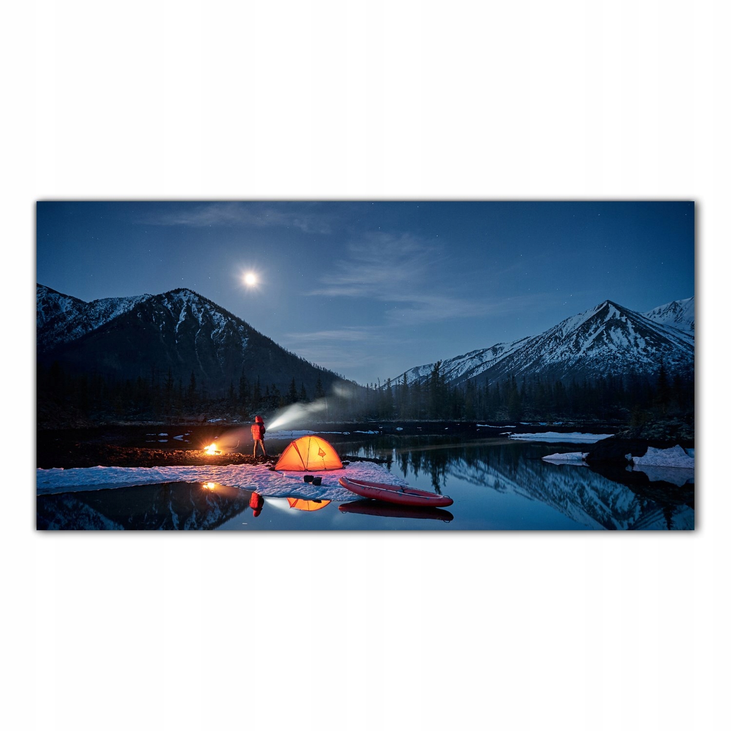Hory Jazero Kamping 120x60 Panely tvrdené sklo