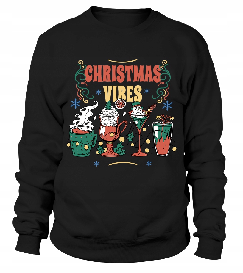 Pánská Mikina Nápoje Christmas Vibes Černá Xs Pro něj Chlapa Manžela Chlapa