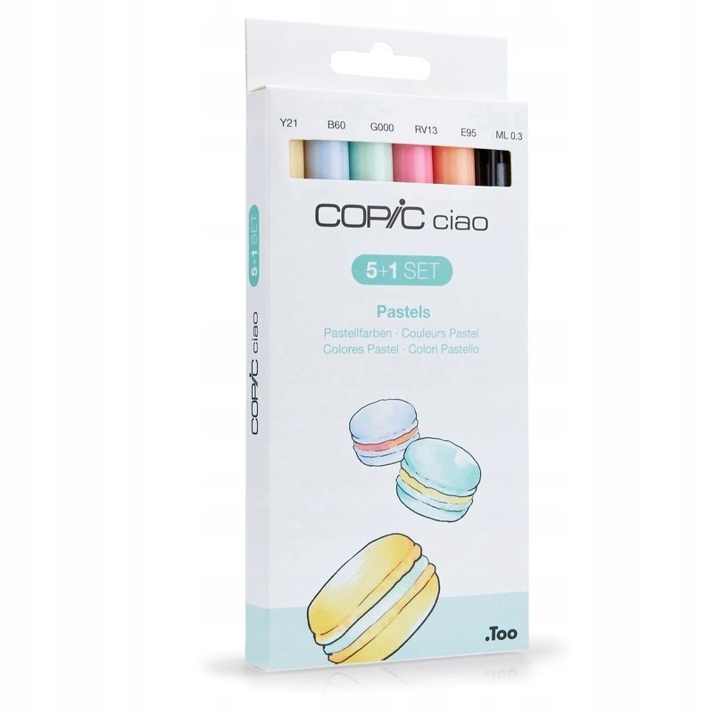 Lihové fixy Copic Ciao oboustranné Brush & Chisel 5+1 ks, pastelové tóny